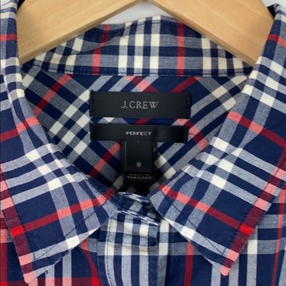 J. Crew Plaid Button Down Shirt - Red and Blue - Picture 4 of 11